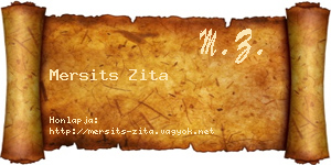 Mersits Zita névjegykártya